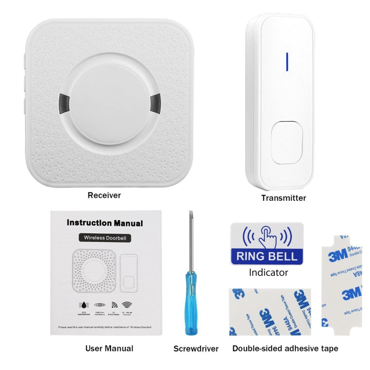 P6-B 110dB Wireless IP55 Waterproof Low Power Consumption WiFi Doorbell Receiver, 53 Music Options, Receiver Distance: 300m P6-B 110dB Wireless IP55 Waterproof Low Power Consumption WiFi Doorbell Receiver, 53 Music Options, Receiver Distance: 300m